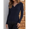image:imageZESICA Womens Fall Long Sleeve Sweaters Casual Knitted TopsNavy