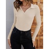 image:imageZESICA Womens Fall Long Sleeve Sweaters Casual Knitted TopsSand