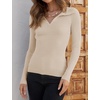 image:imageZESICA Womens Fall Long Sleeve Sweaters Casual Knitted TopsSand