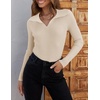 image:imageZESICA Womens Fall Long Sleeve Sweaters Casual Knitted TopsSand