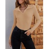 image:imageZESICA Womens Fall Long Sleeve Sweaters Casual Knitted TopsToffee