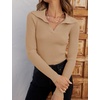 image:imageZESICA Womens Fall Long Sleeve Sweaters Casual Knitted TopsToffee