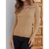 image:imageZESICA Womens Fall Long Sleeve Sweaters Casual Knitted TopsToffee