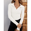 image:imageZESICA Womens Fall Long Sleeve Sweaters Casual Knitted TopsWhite