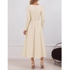 image:imageZESICA Womens Fall Long Sleeve Wedding Guest Formal Midi DressApricot