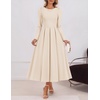 image:imageZESICA Womens Fall Long Sleeve Wedding Guest Formal Midi DressApricot