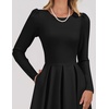 image:imageZESICA Womens Fall Long Sleeve Wedding Guest Formal Midi DressBlack