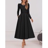 image:imageZESICA Womens Fall Long Sleeve Wedding Guest Formal Midi DressBlack