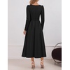 image:imageZESICA Womens Fall Long Sleeve Wedding Guest Formal Midi DressBlack