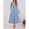 image:imageZESICA Womens Fall Long Sleeve Wedding Guest Formal Midi DressBlue