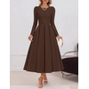 image:imageZESICA Womens Fall Long Sleeve Wedding Guest Formal Midi DressBrown