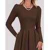 image:imageZESICA Womens Fall Long Sleeve Wedding Guest Formal Midi DressBrown