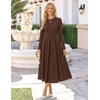 image:imageZESICA Womens Fall Long Sleeve Wedding Guest Formal Midi DressBrown