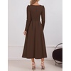 image:imageZESICA Womens Fall Long Sleeve Wedding Guest Formal Midi DressBrown