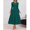 image:imageZESICA Womens Fall Long Sleeve Wedding Guest Formal Midi DressGreen