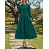 image:imageZESICA Womens Fall Long Sleeve Wedding Guest Formal Midi DressGreen