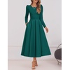 image:imageZESICA Womens Fall Long Sleeve Wedding Guest Formal Midi DressGreen