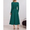 image:imageZESICA Womens Fall Long Sleeve Wedding Guest Formal Midi DressGreen
