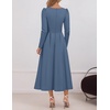 image:imageZESICA Womens Fall Long Sleeve Wedding Guest Formal Midi DressGreyblue