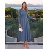 image:imageZESICA Womens Fall Long Sleeve Wedding Guest Formal Midi DressGreyblue