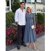 image:imageZESICA Womens Fall Long Sleeve Wedding Guest Formal Midi DressGreyblue