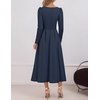 image:imageZESICA Womens Fall Long Sleeve Wedding Guest Formal Midi DressNavy