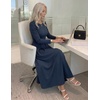 image:imageZESICA Womens Fall Long Sleeve Wedding Guest Formal Midi DressNavy