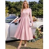 image:imageZESICA Womens Fall Long Sleeve Wedding Guest Formal Midi DressPink