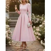 image:imageZESICA Womens Fall Long Sleeve Wedding Guest Formal Midi DressPink
