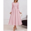 image:imageZESICA Womens Fall Long Sleeve Wedding Guest Formal Midi DressPink