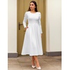 image:imageZESICA Womens Fall Long Sleeve Wedding Guest Formal Midi DressWhite