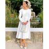 image:imageZESICA Womens Fall Long Sleeve Wedding Guest Formal Midi DressWhite