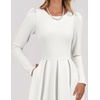 image:imageZESICA Womens Fall Long Sleeve Wedding Guest Formal Midi DressWhite