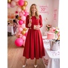 image:imageZESICA Womens Fall Long Sleeve Wedding Guest Formal Midi DressWine