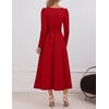 image:imageZESICA Womens Fall Long Sleeve Wedding Guest Formal Midi DressWine