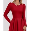 image:imageZESICA Womens Fall Long Sleeve Wedding Guest Formal Midi DressWine