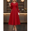 image:imageZESICA Womens Fall Long Sleeve Wedding Guest Formal Midi DressWine