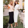 image:imageZESICA Womens Fall Long Sleeve Wedding Guest Midi DressesBeige