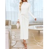 image:imageZESICA Womens Fall Long Sleeve Wedding Guest Midi DressesBeige