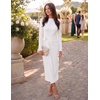 image:imageZESICA Womens Fall Long Sleeve Wedding Guest Midi DressesBeige