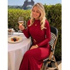 image:imageZESICA Womens Fall Long Sleeve Wedding Guest Midi DressesBurgundy