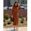image:imageZESICA Womens Fall Long Sleeve Wedding Guest Midi DressesCaramel