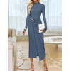 image:imageZESICA Womens Fall Long Sleeve Wedding Guest Midi DressesDustyblue