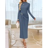 image:imageZESICA Womens Fall Long Sleeve Wedding Guest Midi DressesDustyblue
