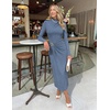 image:imageZESICA Womens Fall Long Sleeve Wedding Guest Midi DressesDustyblue