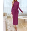image:imageZESICA Womens Fall Long Sleeve Wedding Guest Midi DressesEggplant