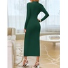 image:imageZESICA Womens Fall Long Sleeve Wedding Guest Midi DressesGreen