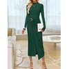 image:imageZESICA Womens Fall Long Sleeve Wedding Guest Midi DressesGreen