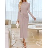 image:imageZESICA Womens Fall Long Sleeve Wedding Guest Midi DressesLight Khaki