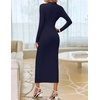 image:imageZESICA Womens Fall Long Sleeve Wedding Guest Midi DressesNavy